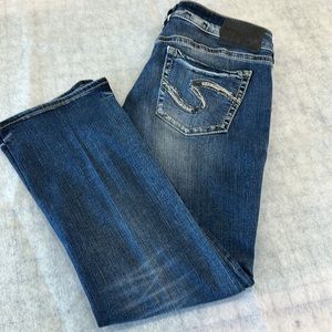 Silver Aiko Mid-rise Capri Jeans. 29 x 22.5